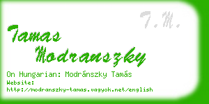 tamas modranszky business card