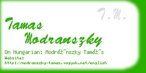 tamas modranszky business card